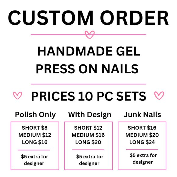 Handmade Luxury Press-On Nails | Sturdy & Reusable | PINK ROMANCE - Picture 4 of 8